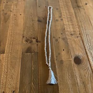 Howlite mala with gray tassel